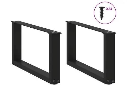 Kafijas Galdiņa Kājas, 2 Gab., U-Veida, Melnas, 60X(30-31) Cm, Tērauds Vidaxl