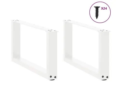 Kafijas Galdiņa Kājas, 2 Gab., U-Veida, Baltas, 60X(30-31) Cm, Tērauds Vidaxl