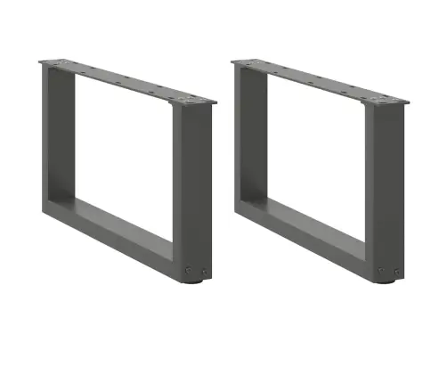 Kafijas Galdiņa Kājas, 2 Gab., U-Veida, Antracīta Krāsā, 60X(30-31) Cm, Tērauds Vidaxl