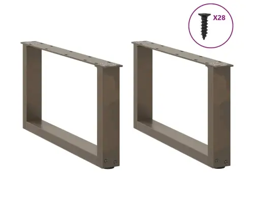 Kafijas Galdiņa Kājas, 2 Gab., U-Veida, Dabīgs Tērauds, 70X(30-31) Cm Vidaxl