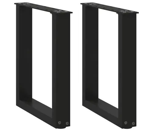 Kafijas Galdiņa Kājas, 2 Gab., U-Veida, Melnas, 28X(42-43) Cm, Tērauds Vidaxl