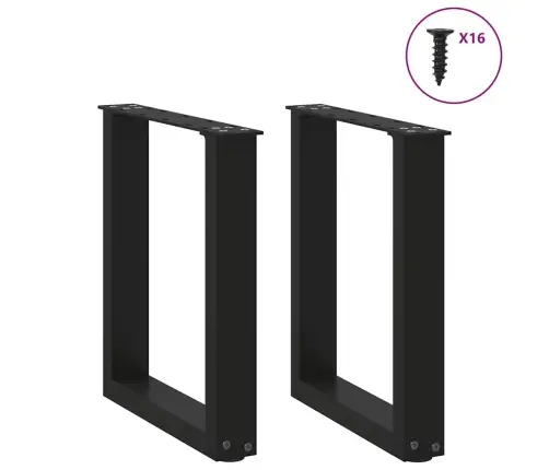 Kafijas Galdiņa Kājas, 2 Gab., U-Veida, Melnas, 28X(42-43) Cm, Tērauds Vidaxl