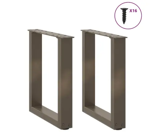 Kafijas Galdiņa Kājas, 2 Gab., U-Veida, Dabīgs Tērauds, 28X(42-43) Cm Vidaxl