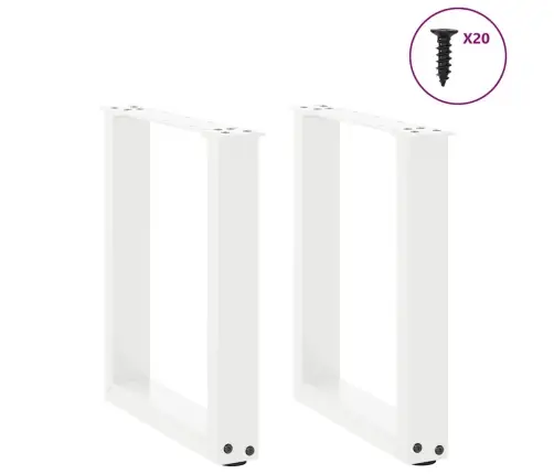 Kafijas Galdiņa Kājas, 2 Gab., U-Veida, Baltas, 38X(42-43) Cm, Tērauds Vidaxl