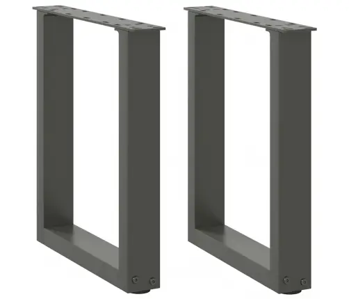 Kafijas Galdiņa Kājas, 2 Gab., U-Veida, Antracīta Krāsā, 38X(42-43) Cm, Tērauds Vidaxl