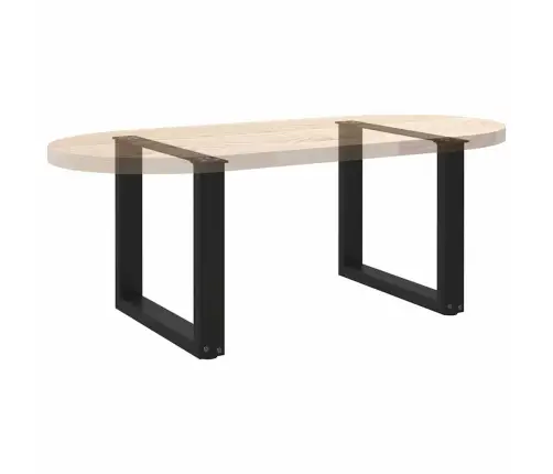 Kafijas Galdiņa Kājas, 2 Gab., U-Veida, Melnas, 50X(42-43) Cm, Tērauds Vidaxl