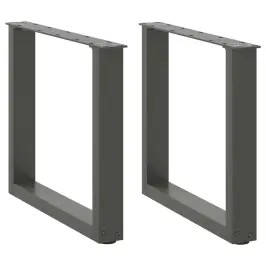 Kafijas Galdiņa Kājas, 2 Gab., U-Veida, Antracīta Krāsā, 50X(42-43) Cm, Tērauds Vidaxl