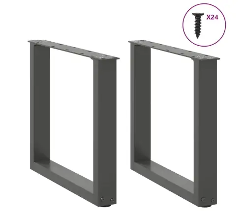 Kafijas Galdiņa Kājas, 2 Gab., U-Veida, Antracīta Krāsā, 50X(42-43) Cm, Tērauds Vidaxl