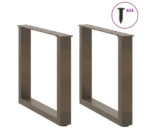 Kafijas Galdiņa Kājas, 2 Gab., U-Veida, Dabīgs Tērauds, 50X(42-43) Cm Vidaxl