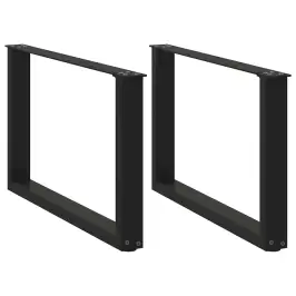 Kohvilaua Jalad U-Kujulised 2 Tk Mustad 60 X (42-43) Cm Terasest