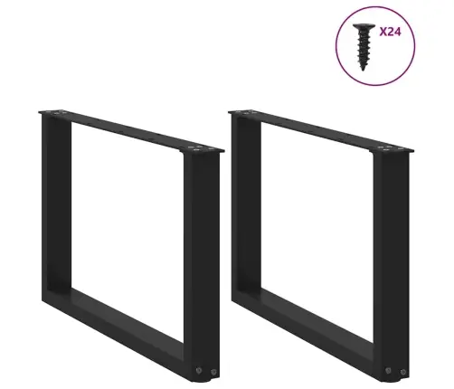 Kohvilaua Jalad U-Kujulised 2 Tk Mustad 60 X (42-43) Cm Terasest