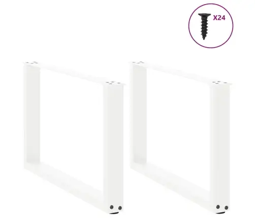 Kafijas Galdiņa Kājas, 2 Gab., U-Veida, Baltas, 60X(42-43) Cm, Tērauds Vidaxl