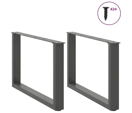 Kohvilaua Jalad U-Kujulised 2 Tk, Antratsiithall, 60 X (42-43) cm Teras