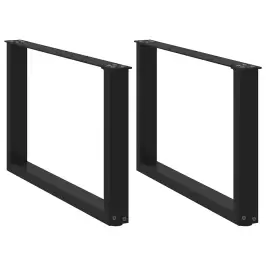 Kafijas Galdiņa Kājas, 2 Gab., U-Veida, Melnas, 70X(42-43) Cm, Tērauds Vidaxl