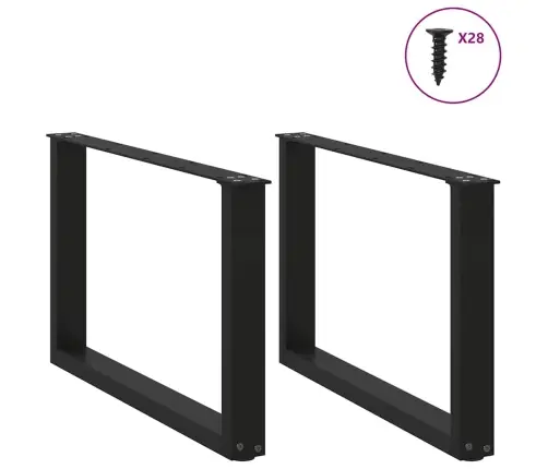 Kafijas Galdiņa Kājas, 2 Gab., U-Veida, Melnas, 70X(42-43) Cm, Tērauds Vidaxl