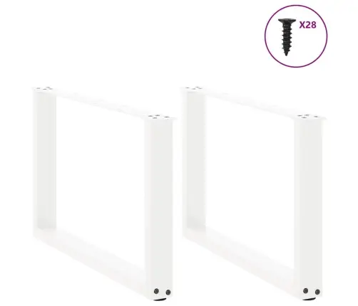 Kafijas Galdiņa Kājas, 2 Gab., U-Veida, Baltas, 70X(42-43) Cm, Tērauds Vidaxl
