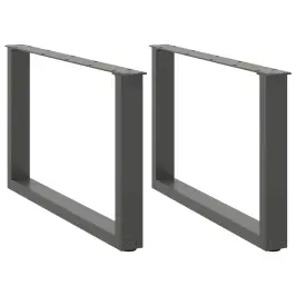 Kafijas Galdiņa Kājas, 2 Gab., U-Veida, Antracīta Krāsā, 70X(42-43) Cm, Tērauds Vidaxl