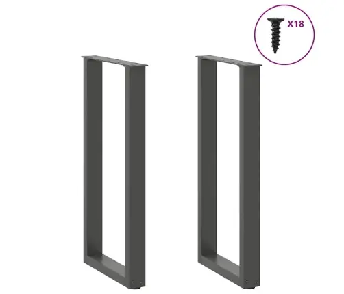 Konsoollaua Jalad U-Kujulised 2 Tk, Antratsiithall, 28 X (72-73) cm Teras