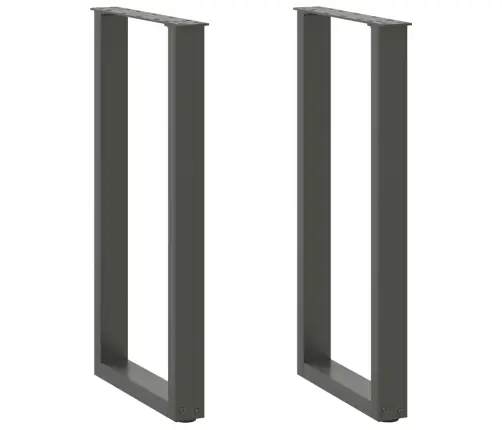 Konsoles Galda Kājas, 2 Gab., U-Veida, Antracīta Krāsā, 38X(72-73) Cm, Tērauds Vidaxl