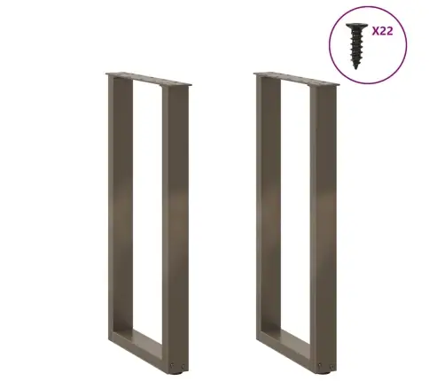 Konsoles Galda Kājas, 2 Gab., U-Veida, Dabīgs Tērauds, 38X(72-73) Cm Vidaxl