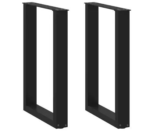 Ēdamgalda Kājas, 2 Gab., U-Veida, Melnas, 50X(72-73) Cm, Tērauds Vidaxl