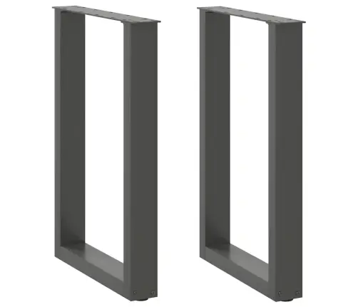 Ēdamgalda Kājas, 2 Gab., U-Veida, Antracīta Krāsā, 50X(72-73) Cm, Tērauds Vidaxl