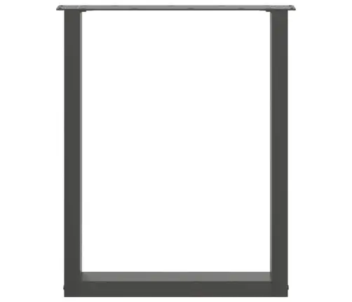 Valgomojo Stalo Kojos, U Formos, 2 Vnt., Antracito Spalvos, 60X(72-73) cm Plienas