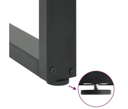 Valgomojo Stalo Kojos, U Formos, 2 Vnt., Antracito Spalvos, 60X(72-73) cm Plienas