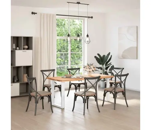 Valgomojo Stalo Kojelės, 2 Vnt., Baltos, 70X(72-73) cm Plienas, U Formos