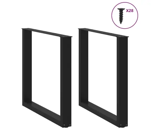 Valgomojo Stalo Kojelės, 2 Vnt., Juodos, 80X(72-73) cm Plienas, U Formos