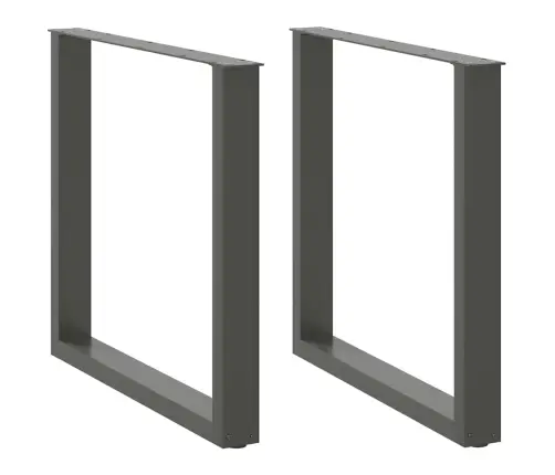Valgomojo Stalo Kojos, 2 Vnt., Antracito Spalvos, 80X(72-73) cm Plienas, U Formos