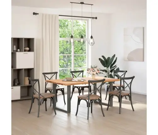 Valgomojo Stalo Kojos, 2 Vnt., Antracito Spalvos, 80X(72-73) cm Plienas, U Formos