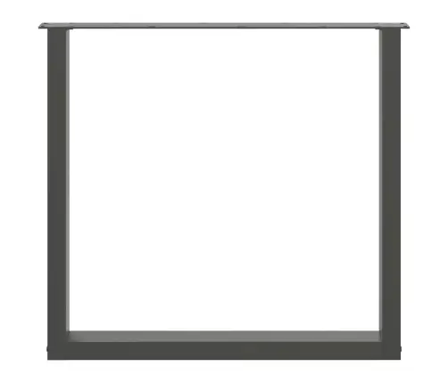 Valgomojo Stalo Kojos, 2 Vnt., Antracito Spalvos, 80X(72-73) cm Plienas, U Formos