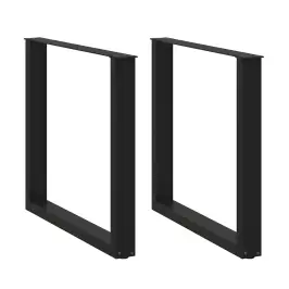 Valgomojo Stalo Kojelės, 2 Vnt., Juodos, 90X(72-73) cm Plienas, U Formos