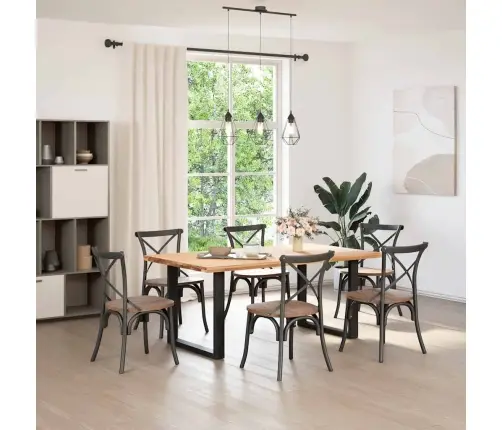 Valgomojo Stalo Kojelės, 2 Vnt., Juodos, 90X(72-73) cm Plienas, U Formos