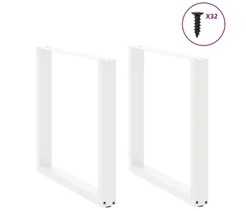 Ēdamgalda Kājas, 2 Gab., U-Veida, Baltas, 90X(72-73) Cm, Tērauds Vidaxl