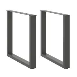 Ēdamgalda Kājas, 2 Gab., U-Veida, Antracīta Krāsā, 90X(72-73) Cm, Tērauds Vidaxl