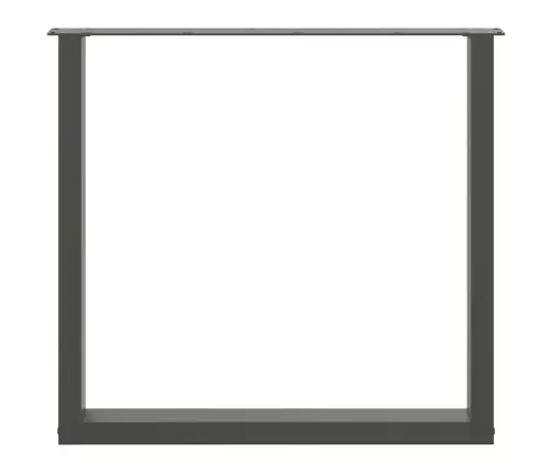 Ēdamgalda Kājas, 2 Gab., U-Veida, Antracīta Krāsā, 90X(72-73) Cm, Tērauds Vidaxl