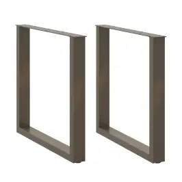 Ēdamgalda Kājas, 2 Gab., U-Veida, Dabīgs Tērauds, 90X(72-73) Cm Vidaxl