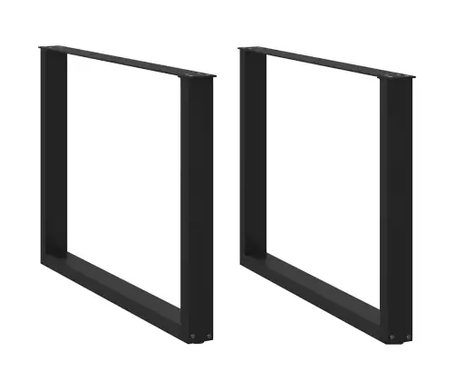 Ēdamgalda Kājas, 2 Gab., U-Veida, Melnas, 100X(72-73) Cm, Tērauds Vidaxl