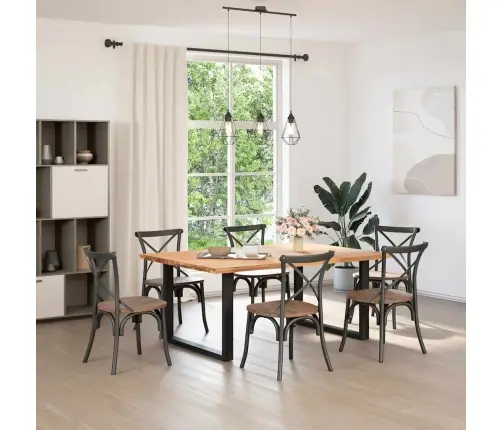 Ēdamgalda Kājas, 2 Gab., U-Veida, Melnas, 100X(72-73) Cm, Tērauds Vidaxl