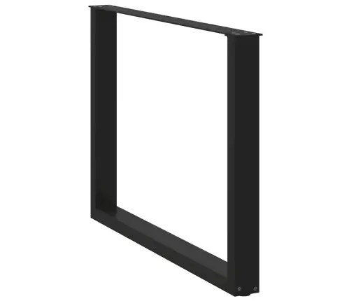 Ēdamgalda Kājas, 2 Gab., U-Veida, Melnas, 100X(72-73) Cm, Tērauds Vidaxl