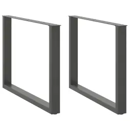 Ēdamgalda Kājas, 2 Gab., U-Veida, Antracīta Krāsā, 100X(72-73) Cm, Tērauds Vidaxl