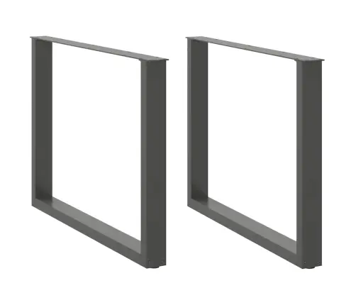 Ēdamgalda Kājas, 2 Gab., U-Veida, Antracīta Krāsā, 100X(72-73) Cm, Tērauds Vidaxl