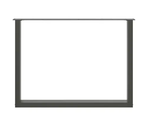 Ēdamgalda Kājas, 2 Gab., U-Veida, Antracīta Krāsā, 100X(72-73) Cm, Tērauds Vidaxl