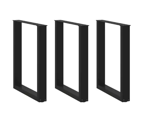 Söögilaua Jalad, U-Kujulised, 3 Tk, Mustad, 70 X (72–73) cm Terasest