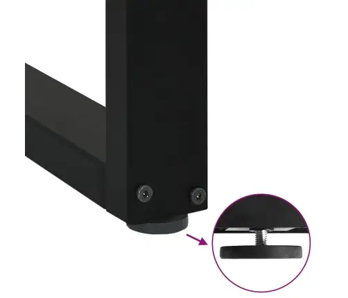 Söögilaua Jalad, U-Kujulised, 3 Tk, Mustad, 70 X (72–73) cm Terasest