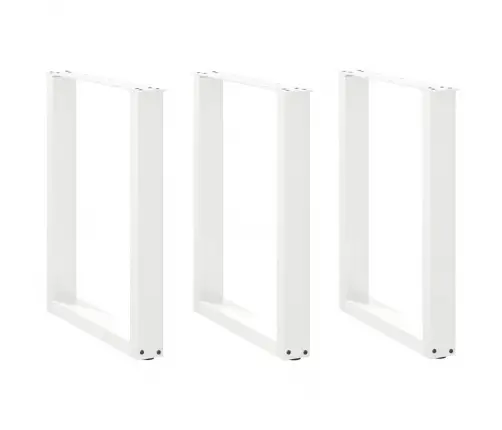 Ēdamgalda Kājas, 3 Gab., U-Veida, Baltas, 70X(72-73) Cm, Tērauds Vidaxl