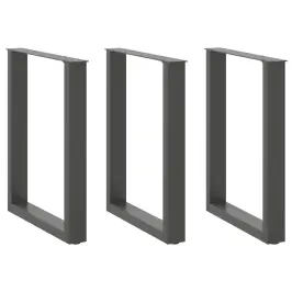 Ēdamgalda Kājas, 3 Gab., U-Veida, Antracīta Krāsā, 70X(72-73) Cm, Tērauds Vidaxl