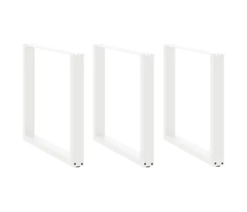 Ēdamgalda Kājas, 3 Gab., U-Veida, Baltas, 80X(72-73) Cm, Tērauds Vidaxl